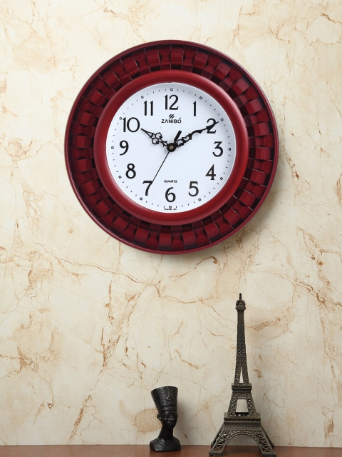 

ZANIBO Maroon Quirky Solid 30.5 cm Analogue Wall Clock