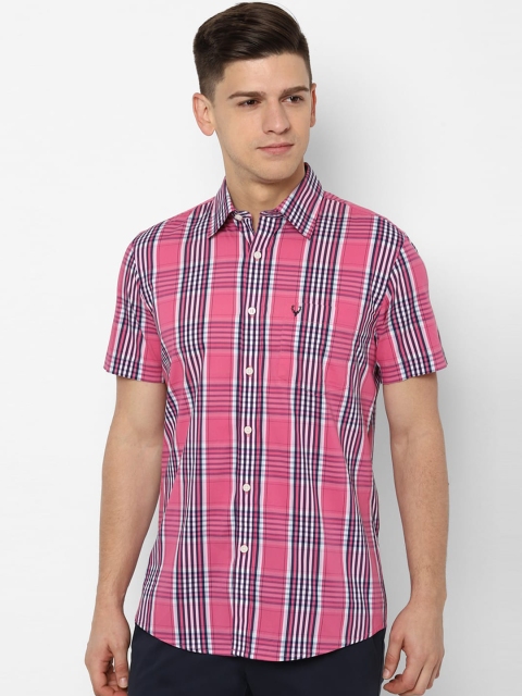

Allen Solly Men Pink & Blue Slim Fit Checked Casual Shirt