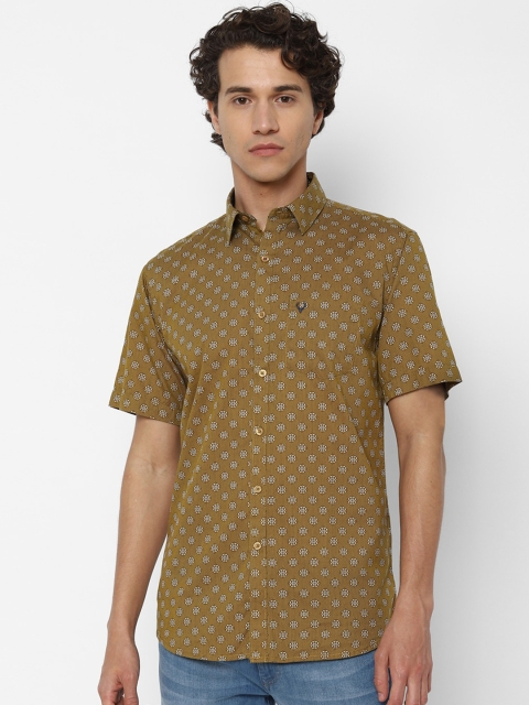

Allen Solly Men Khaki & Off-White Slim Fit Printed Casual Shirt