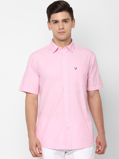 

Allen Solly Men Pink Slim Fit Solid Casual Shirt