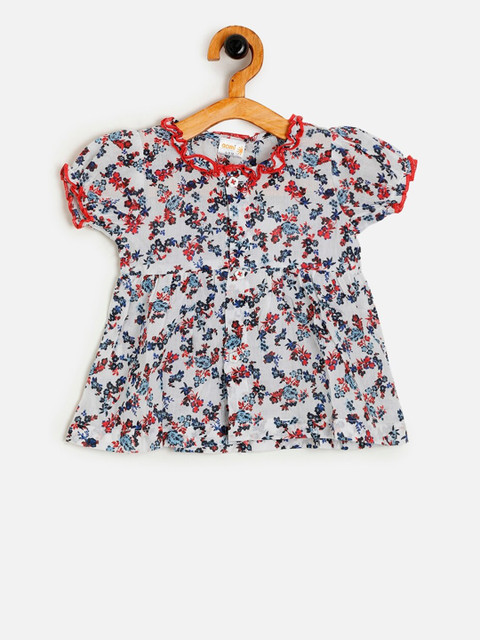 

Aomi Girls Red Printed Fit and Flare Dress