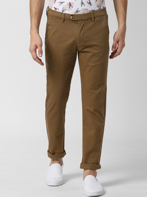 

Peter England Casuals Men Brown Slim Fit Solid Regular Trousers