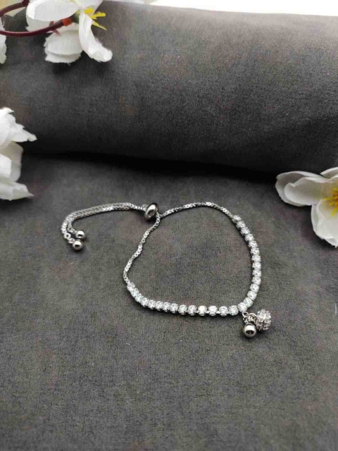 

Sia Art Jewellery Silver-Plated CZ Wraparound Bracelet