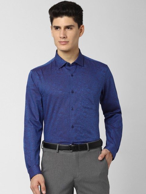 

Peter England Elite Men Navy Blue Slim Fit Printed Formal Shirt