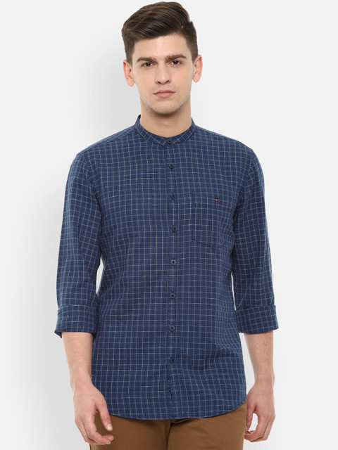 

Louis Philippe Sport Men Navy Blue Slim Fit Checked Casual Shirt