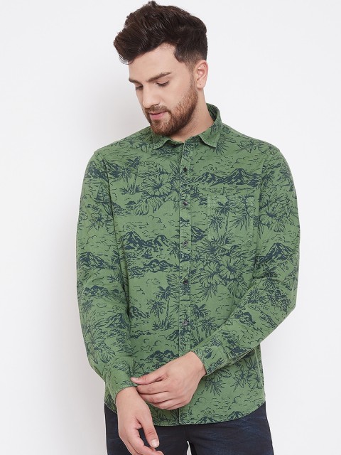 

Canary London Men Green Slim Fit Floral Printed Casual Shirt
