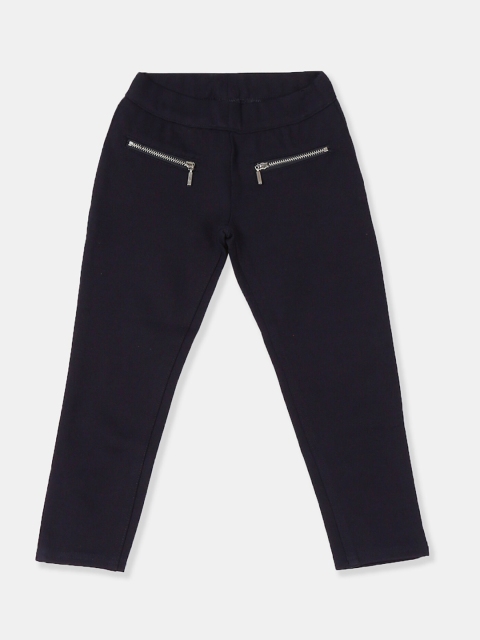 

Cherokee Girls Navy Blue Regular Fit Solid Regular Trousers