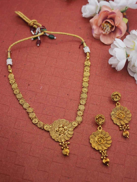 

Sia Art Jewellery Gold-Plated South Indian Jewellery Set
