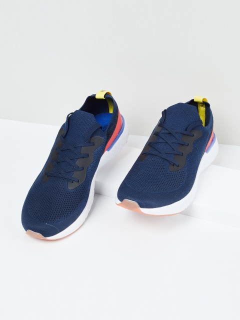 

max Men Navy Blue Woven Design Sneakers, Purple