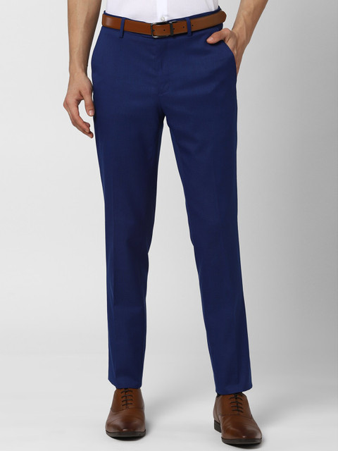 

Peter England Men Navy Blue Slim Fit Solid Formal Trousers