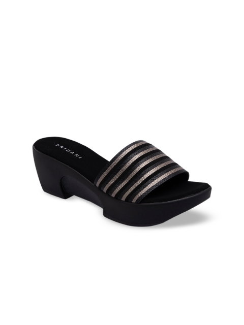

ERIDANI Women Black Striped Mules