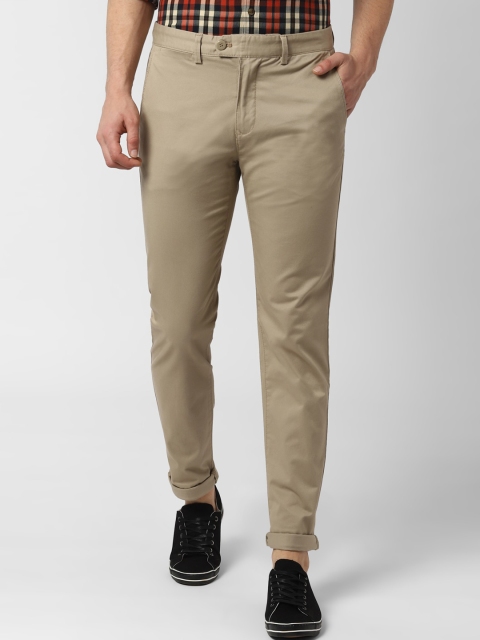 

Peter England Casuals Men Beige Slim Fit Solid Regular Trousers