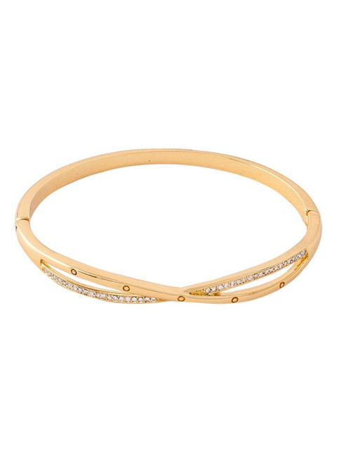 

Sia Art Jewellery Gold-Plated Brass Cubic Zirconia Bangle-Style Bracelet