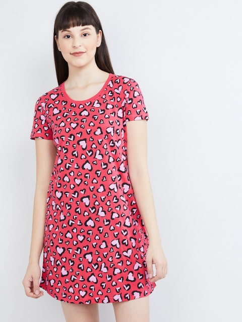 

max Pink & Black Printed Nightdress