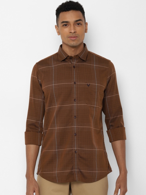 

Allen Solly Men Brown & Beige Slim Fit Checked Casual Shirt