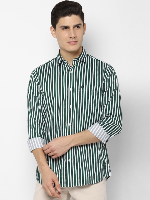 

Allen Solly Men White & Green Slim Fit Striped Casual Shirt