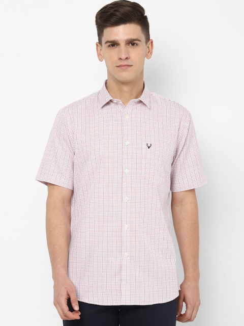 

Allen Solly Men White & Orange Slim Fit Checked Casual Shirt