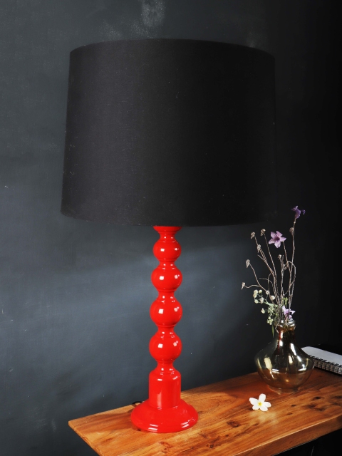

Grated Ginger Black Solid Contemporary Table Lamp with Shade