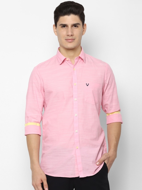 

Allen Solly Men Pink Slim Fit Solid Casual Shirt