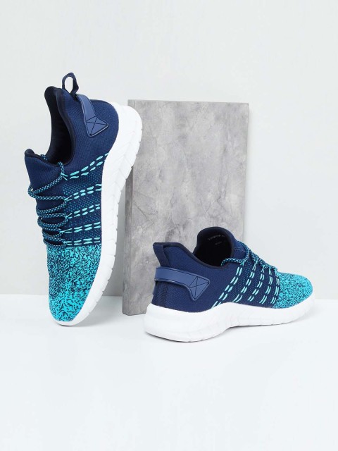 

max Men Navy Blue Woven Design Sneakers