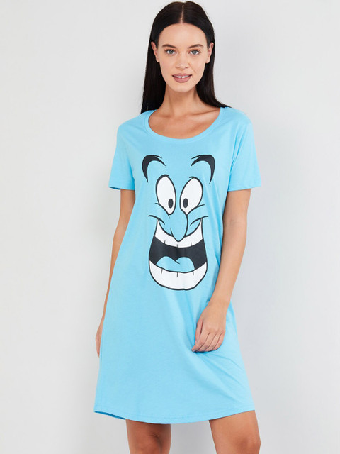 

max Blue Printed Sleep Shirt