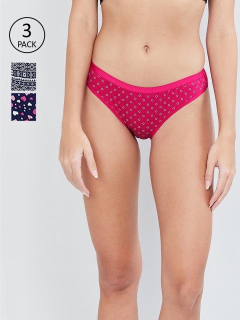 

max Women Pack Of 3 Printed Bikini Briefs NOOSWIN19BK06, Pink