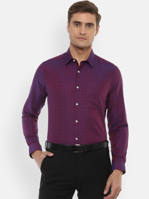 

Louis Philippe Men Purple Regular Fit Self Design Formal Shirt