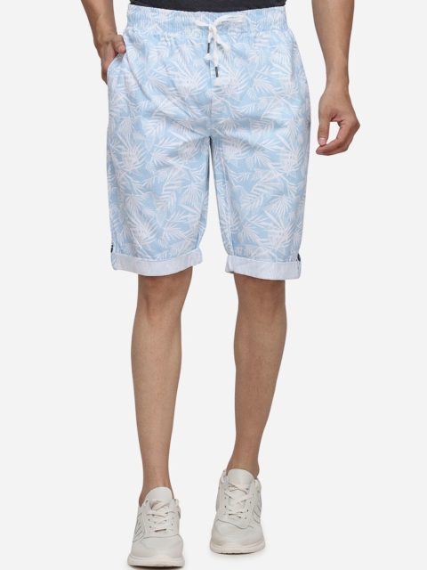 

JADE BLUE Men Blue Printed Regular Fit Regular Shorts