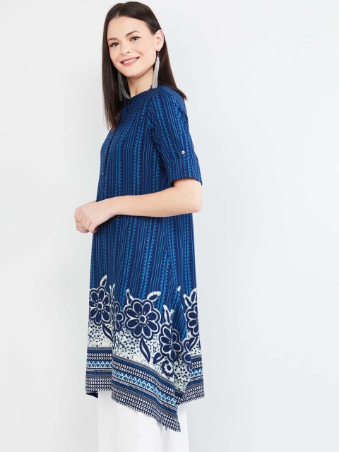 

max Women Blue Woven Design Pathani Kurta