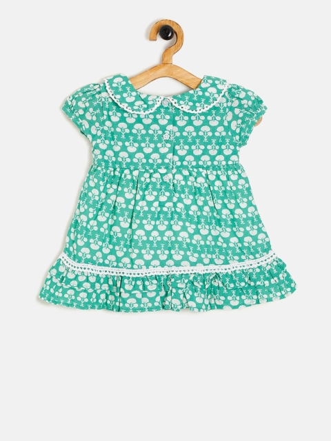 

Aomi Girls Green Printed A-Line Dress