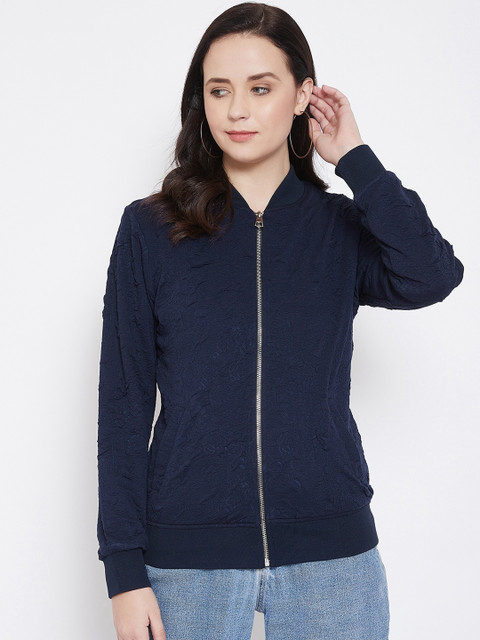 

Austin wood Men Navy Blue Self Design Sweatshirt