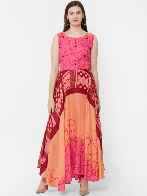 

Juliet Women Pink & Peach-Coloured Dyed Anarkali Kurta
