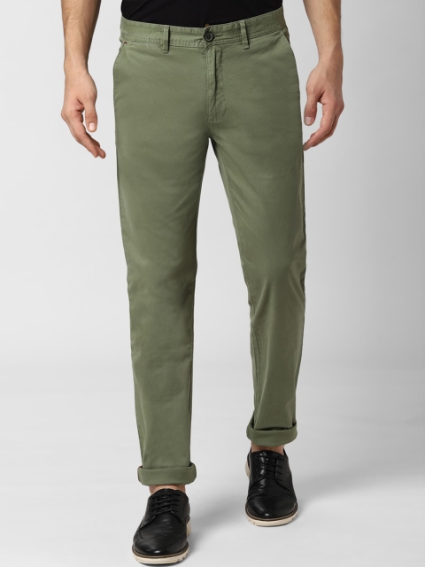 

Peter England Casuals Men Olive Green Slim Fit Solid Regular Trousers