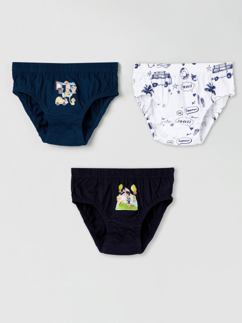 

max Boys Pack Of 3 Black & White Hipster Briefs NOS20MDIN07MULTI