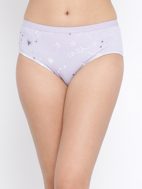 

Clovia Women Purple & White Printed Hipster Briefs PN3329K12