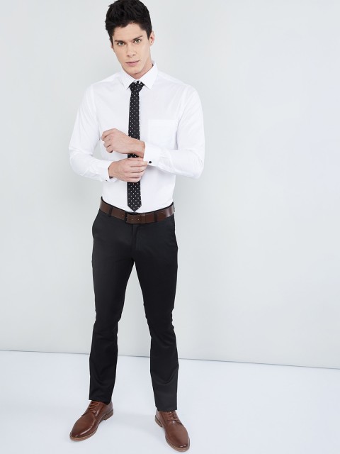 

max Men White Regular Fit Solid Formal Shirt