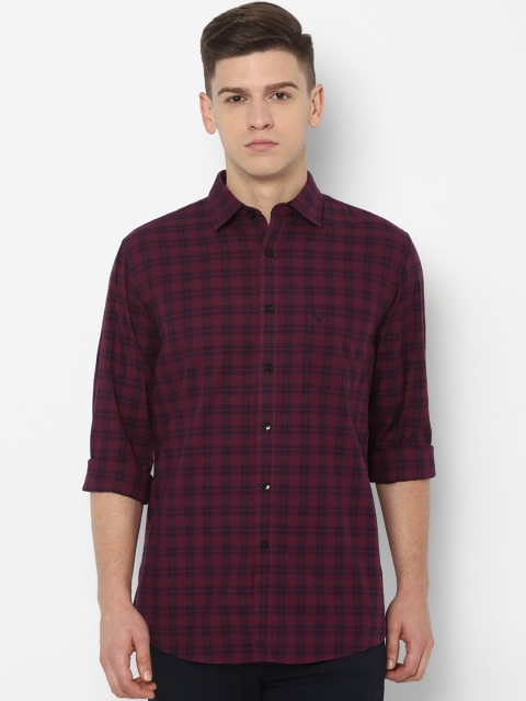 

Allen Solly Men Maroon & Navy Blue Slim Fit Checked Casual Shirt