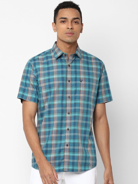 

Allen Solly Men Blue Regular Fit Checked Casual Shirt