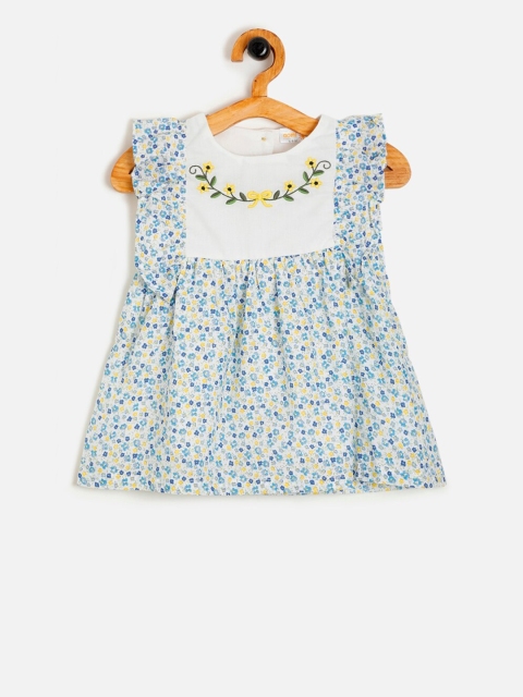 

Aomi Girls Blue Printed Fit and Flare Dress