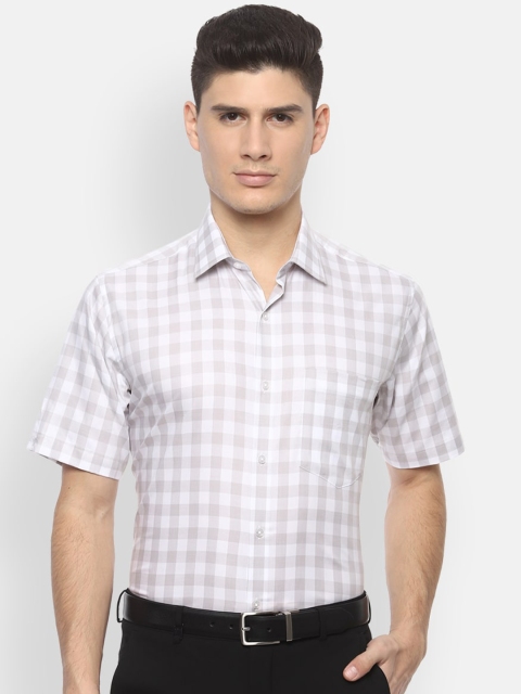 

Van Heusen Men White Regular Fit Checked Formal Shirt