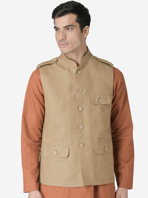 

TABARD Men Brown Solid Nehru Jacket