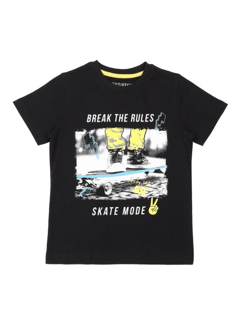

Pantaloons Junior Boys Black Printed Round Neck T-shirt