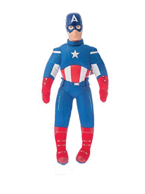 

Dimpy Stuff Unisex Kids Blue & Red Captain America Stuffed Soft Plush Toy