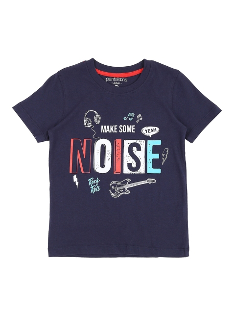 

Pantaloons Junior Boys Navy Blue Printed Round Neck T-shirt