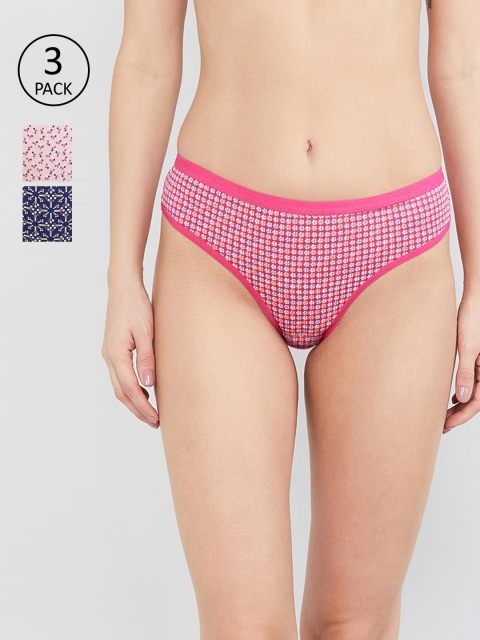 

max Women Pack Of 3 Printed Hipster Briefs NOOSSU20LH06, Pink