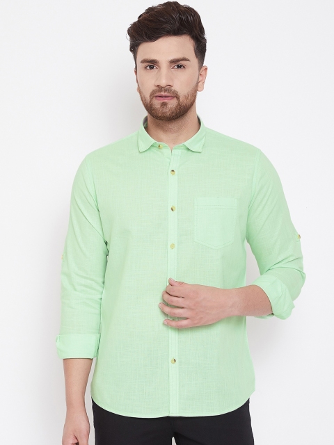 

Canary London Men Green Smart Slim Fit Solid Casual Shirt