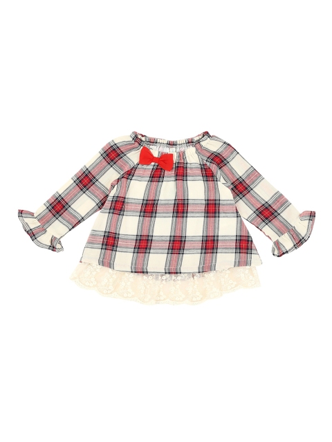

Pantaloons Baby Girls White Checked Top