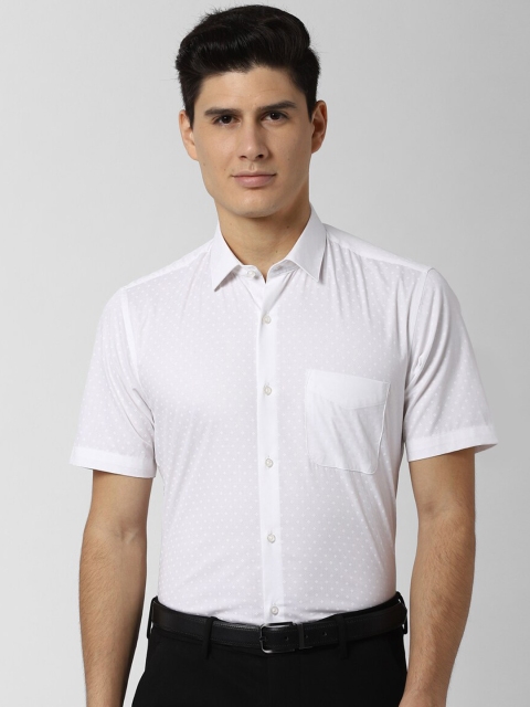 

Peter England Men White Slim Fit Self Design Formal Shirt