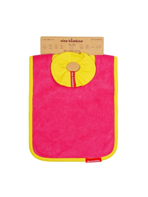 

Nino Bambino Kids Pink Solid Organic Cotton Bib with Drip
