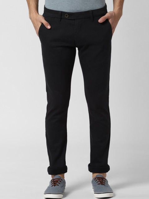 

Peter England Casuals Men Black Skinny Fit Solid Regular Trousers